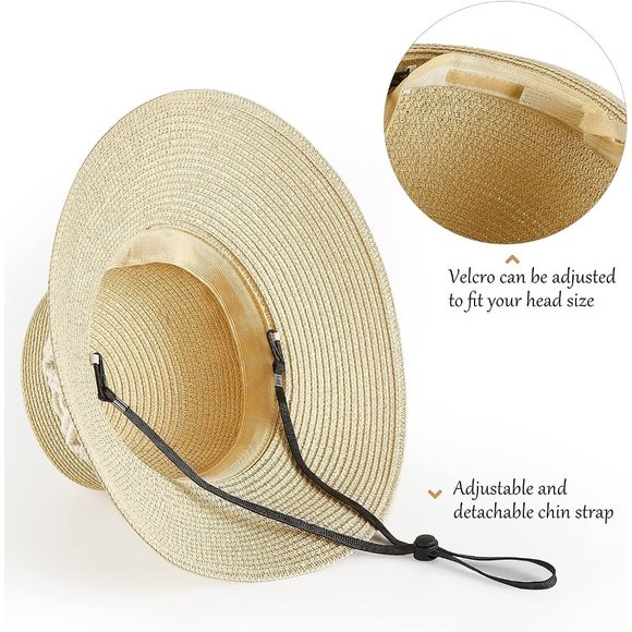 Womens Straw Fedora Packable Wide Brim Foldable Roll up Floppy Bucket Cap main image 5